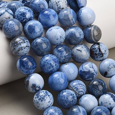 Natural Fire Crackle Agate(Dyed & Heated) Beads Strands G-K425-A04-14mm-1