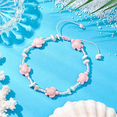 Summer Beach Turtle Anklets AJEW-AN00675-1