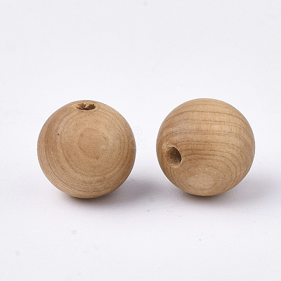 Natural Wood Beads WOOD-S053-37-1