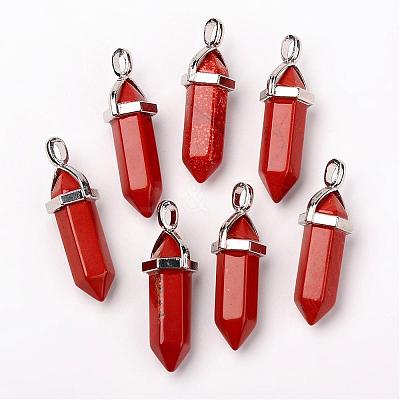 Natural Red Jasper Double Terminated Pointed Pendants G-F295-04D-1