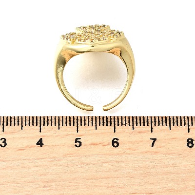 Brass Micro Pave Cubic Zirconia Cuff Rings for Women RJEW-F181-04G-1