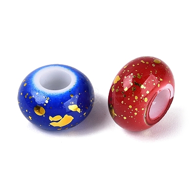 Baking Paint Opaque Acrylic European Beads OACR-Q200-33B-1