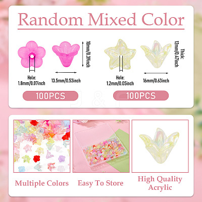 200Pcs 2 Styles Transparent & Frosted Acrylic Beads OACR-TA0004-72A-1