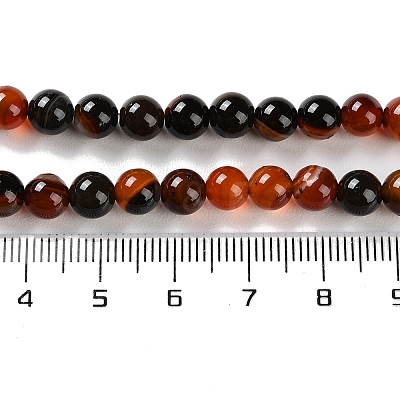 Natural Striped Agate/Banded Agate Beads Strands G-Z060-A01-A13-1