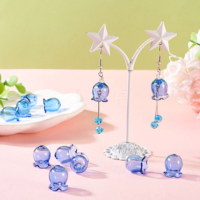 10Pcs Glass Bead Caps for Wind Chimes Making GLAA-BY0001-05H-1