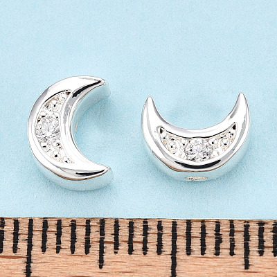 Brass Micro Pave Cubic Zirconia Beads FIND-Z035-16S-1