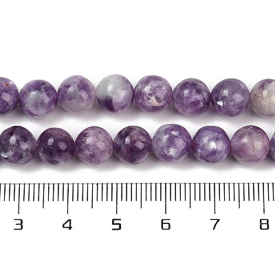 Natural Lepidolite Beads Strands G-U026-A06-8mm-1