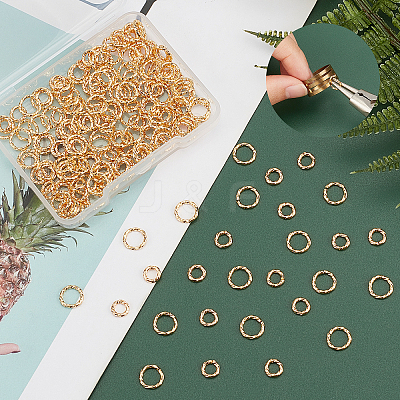 200Pcs 2 Style Brass Open Jump Rings KK-PH0002-76-1