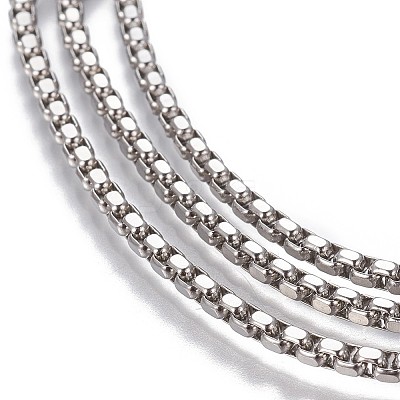 Tarnish Resistant 304 Stainless Steel Box Chains CHS-P007-32P-01-1
