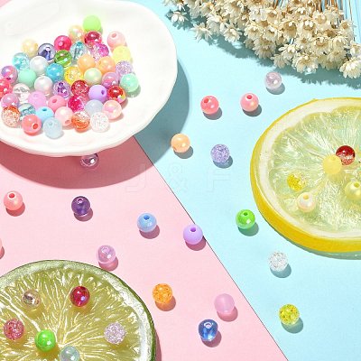 200Pcs 10 Styles Opaque Acrylic Beads MACR-CJ0001-46-1