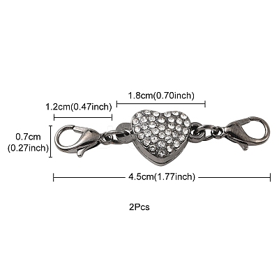 Alloy Crystal Rhinestone Magnetic Clasps ALRI-YW0001-10B-1