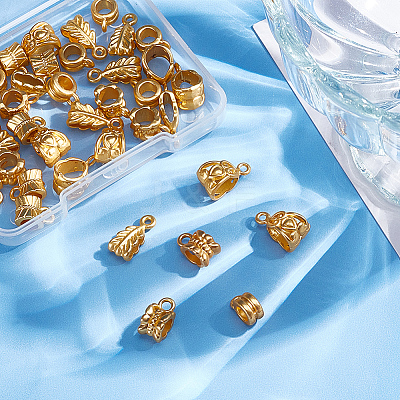50Pcs 5 Style Rack Plating Alloy Tube Bails FIND-HY0003-37-1
