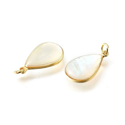 Natural White Shell & Epoxy Resin Pendants X-KK-E794-02G-01-1