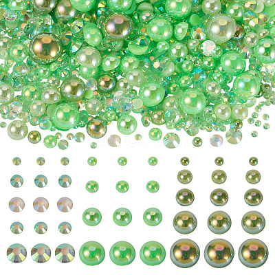 Half Round ABS Plastic Cabochons FIND-TAC0038-08F-1