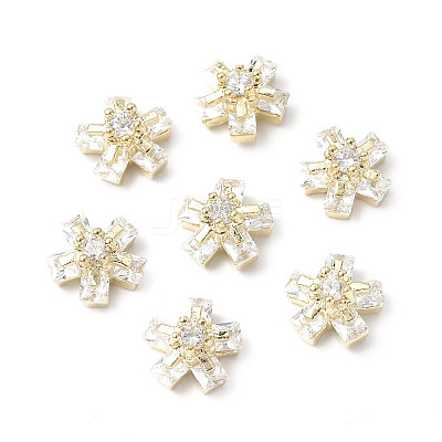 Brass Micro Pave Clear Cubic Zirconia Cabochons KK-A174-18G-1