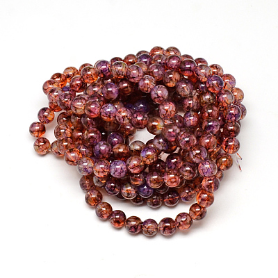 Baking Paint Glass Beads Strands X-DGLA-Q023-8mm-DB61-1