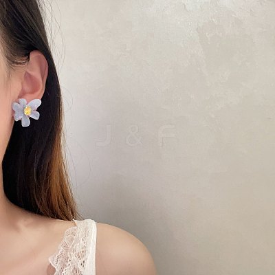 Resin & Rhinestone Stud Earrings for Women WGF275A-01-1