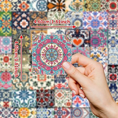 50Pcs Cartoon Tile Paper Sticker STIC-C012-07-1