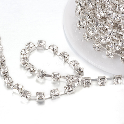 Brass Rhinestone Strass Chains CHC-T002-SS8-01S-1