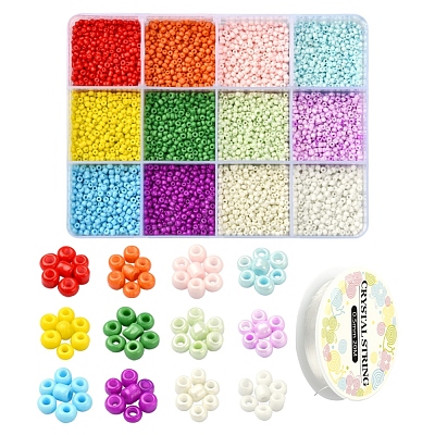 DIY Candy Color Seed Beads Bracelet Making Kit SEED-YW0001-79-1