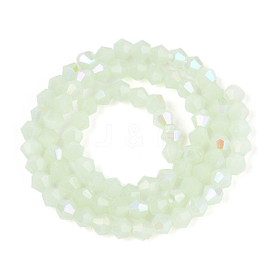 Imitation Jade Electroplate Glass Beads Strands GLAA-F029-J4mm-D07-1