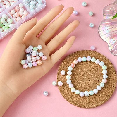 300Pcs 12 Colors Two Tone Opaque Acrylic Beads SACR-YW0001-63-1