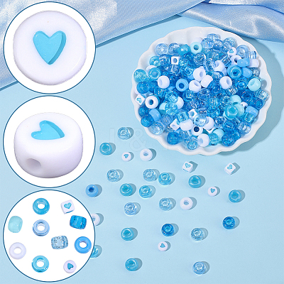1200Pcs 10 Styles Opaque Plastic and Opaque Acrylic Beads KY-PA0001-15B-1
