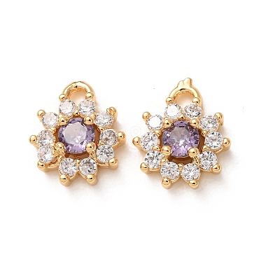 Brass Micro Pave Cubic Zirconia Charms CU-K002-39G-M-1