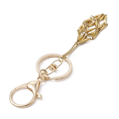 04 Stainless Steel Braided Macrame Pouch Empty Stone Holder for Keychain KEYC-JKC00530-01-1