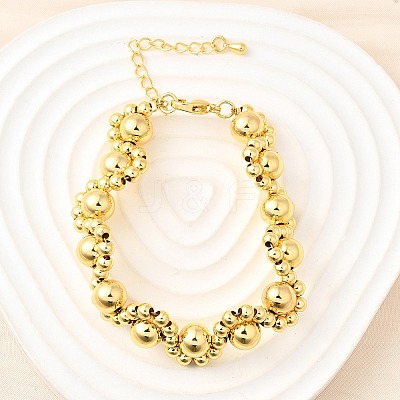 Brass Beads Bracelets for Women BJEW-D317-04G-1