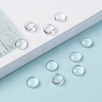 Transparent Glass Cabochons X-GGLA-R026-8mm-1