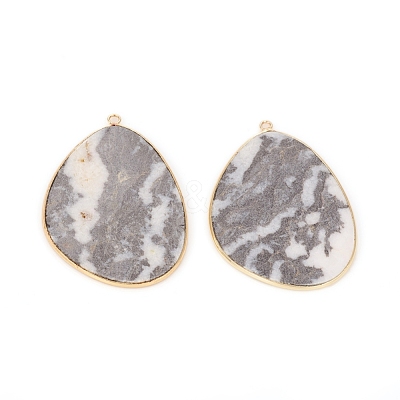 Natural Zebra Jasper Pendants G-E526-02K-1