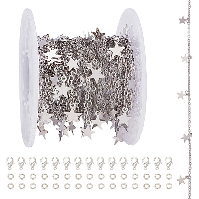 DIY Brass Cable Chains Necklaces Making Kits DIY-ME0001-93P-1