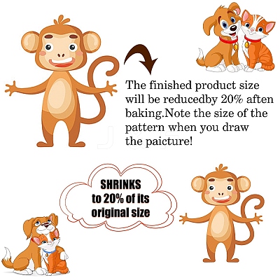 DIY Plastic Heat Shrink Film Paper & Iron Keychain Kits DIY-YW0009-30-1