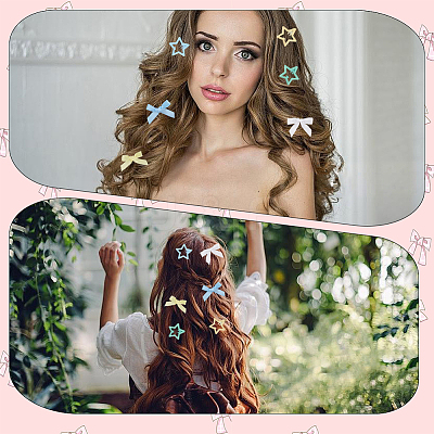 12Pcs Star Iron Snap Hair Clips OHAR-CP0001-24B-1