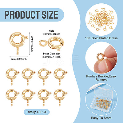 40Pcs Brass Spring Ring Clasps KK-TA0008-85G-01-1