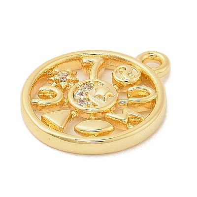 Brass Micro Pave Cubic Zirconia Pendants LS-KK-I380-20G-1