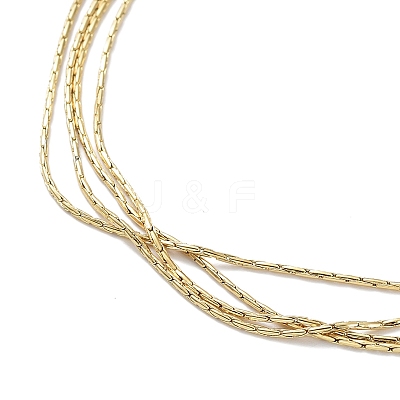 201 Stainless Steel Boston Link Chains Multi Layered Necklaces for Women NJEW-D055-09G-1