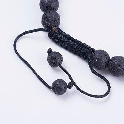 Adjustable Nylon Cord Braided Bead Bracelets BJEW-F308-57B-1