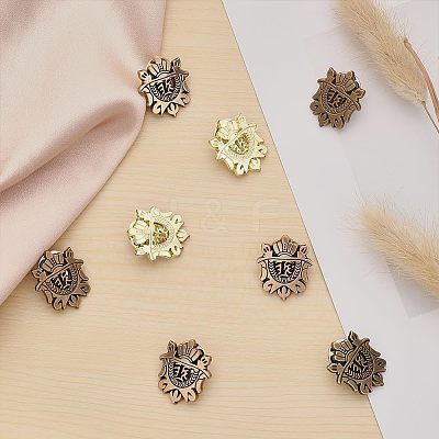 12Pcs 3 Colors Alloy Shield Crown Brooch Pin JEWB-CA0001-17-1