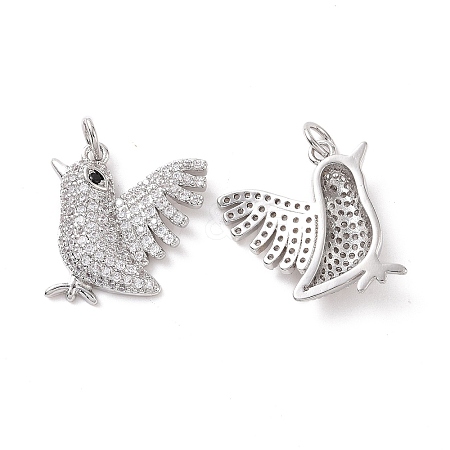 Rack Plating Eco-Friendly Brass Micro Pave Cubic Zirconia Pendants KK-F844-06P-1
