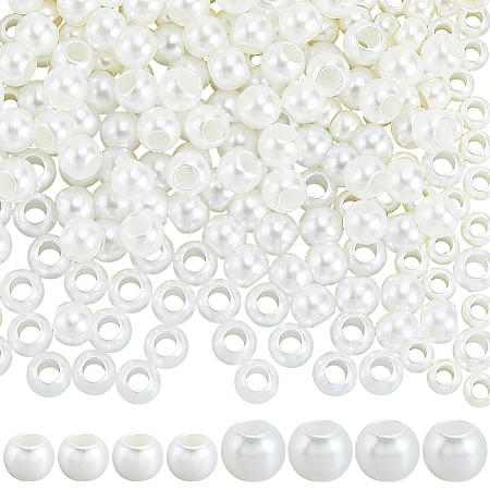 300Pcs 2 Styles Imitation Pearl Acrylic European Beads OPDL-SP0001-04-1