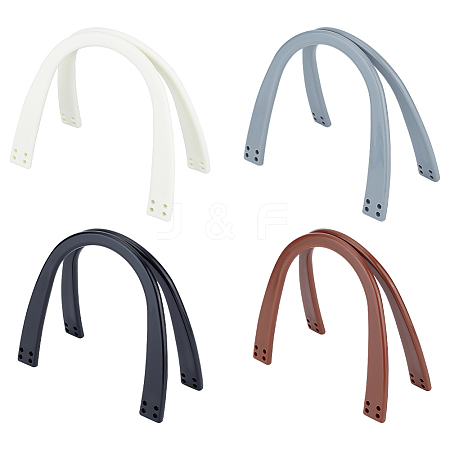 WADORN 4 Pairs 4 Colors D-Shape Plastic Bag Handles FIND-WR0008-03-1