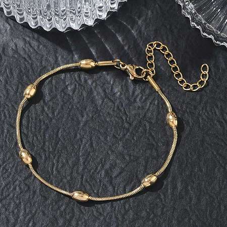 304 Stainless Steel Oval Round Snake Chain Bracelets SA-CBA2696-15G-1