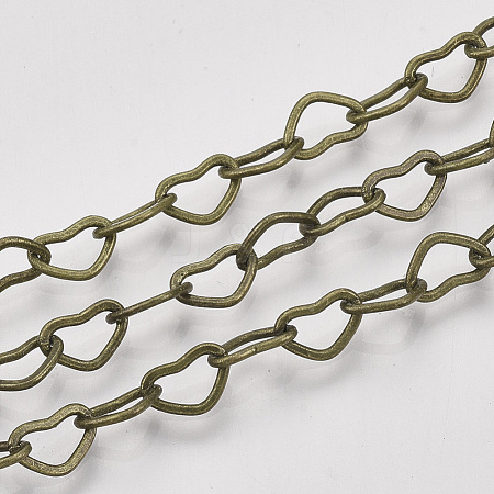 Soldered Brass Covered Iron Heart Chains CH-S125-04B-AB-1
