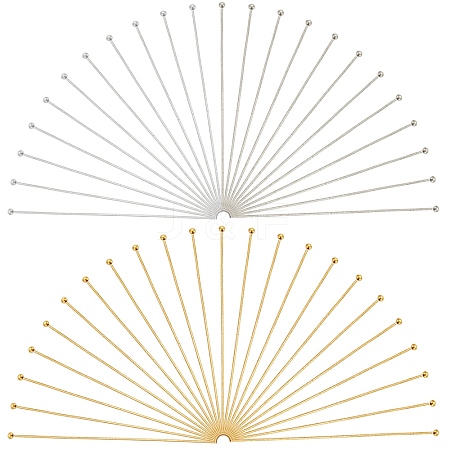 500Pcs 2 Colors Brass Ball Head Pins KK-SC0005-34-1
