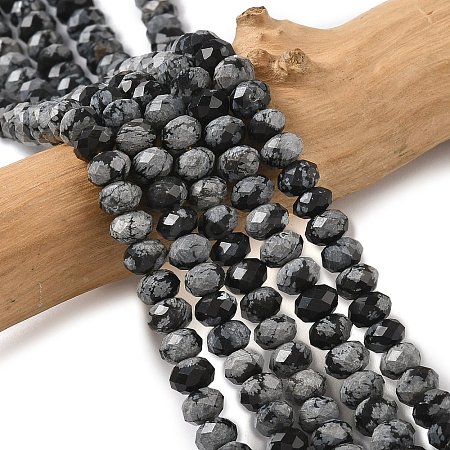 Natural Snowflake Obsidian Bead Strands G-D344-A13-1