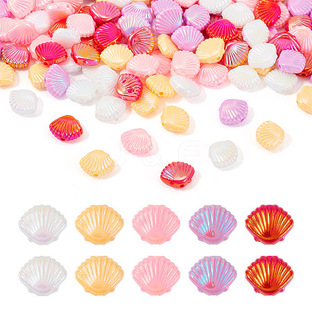 125Pcs 5 Colors ABS Plastic Beads KY-TA0001-33-1