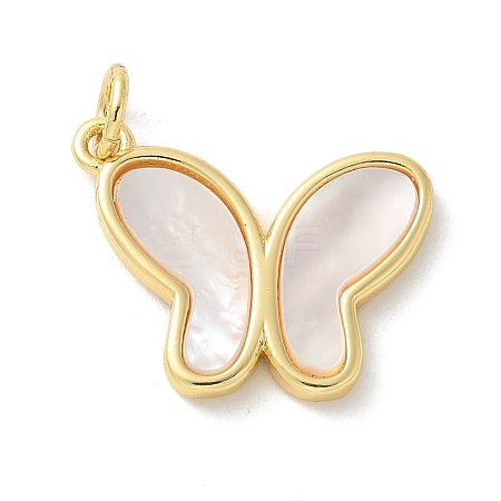 Natural White Shell Pendants KK-P292-13G-1