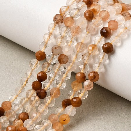 Natural Yellow Rabbit Hair Rutilated Quartz Beads Strands GG-CBA4808-F01-02-1